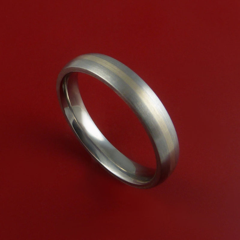 White Gold and Titanium Ring Custom Made Band Any Finish and Sizing from 3-22