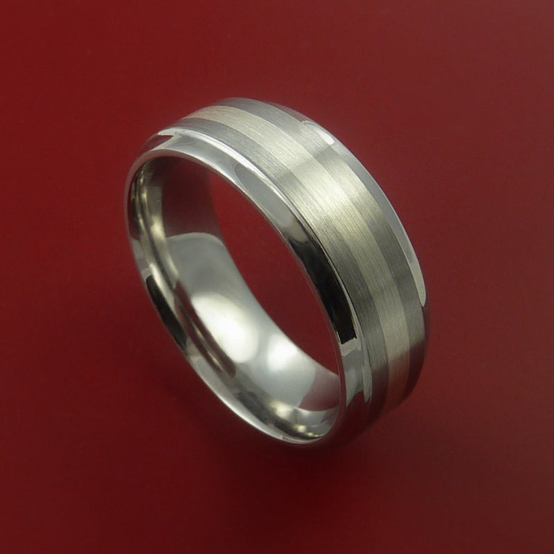 White Gold and Titanium Custom Made Band Any Finish and Sizing 3 to 22