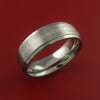 Titanium and 14k White Gold Ring Custom Made Band Any Finish and Sizing 3 to 22